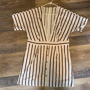 Striped Low Cut V Dress 🤩